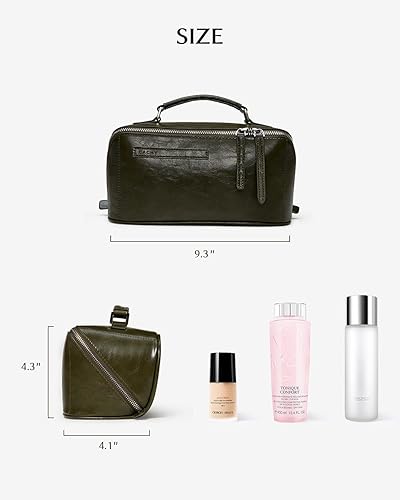 Miniatura 182 de EACHY - Bolsa de maquillaje de viaje, bolsa de cosméticos de gran capacidad para mujeres, portátil, impermeable, bolsa de aseo plana abierta