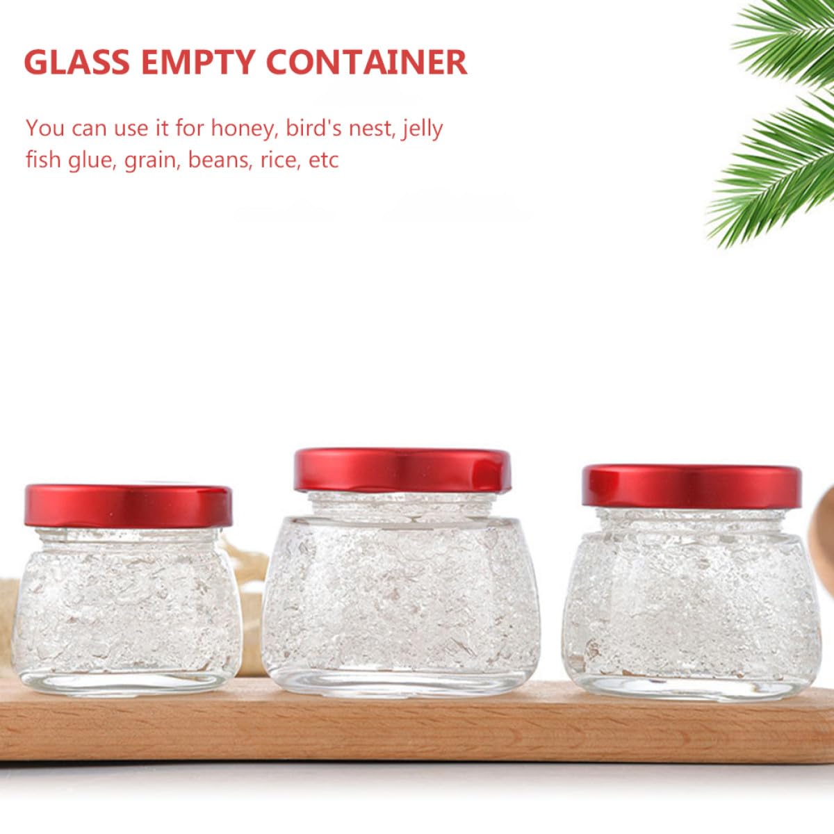 DOITOOL 5 Stück Packung Leere Kleine Glasflaschen mit Schraubverschluss zum Aufbewahren von Honig Vogelnest oder Gelee