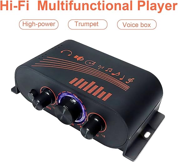 AK170 Audio Power Amplifier, DC 12V 2 X 20W 2 Channel HiFi Power Amplifier, for DVD, CD, Set Top Box, MP3, TV, Computer, Phone