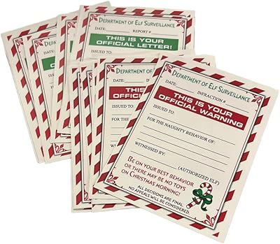 Elf Cam Letters-12pk | Christmas Elf Letters | Official Elf Behavior Letters | Elf on The Shelf Holiday -Elf Cam Letters