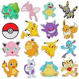 16 PCS DIY Diamond Painting Stickers Kits for Kids, Creative Gift 5D Numbers Diamonds Mosaic Sticker