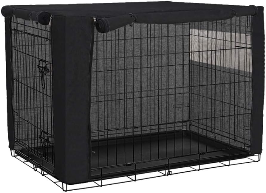 QCWN Dog Crate Cover for Wire Crates, Polyester Durable Windproof Pet Kennel Covers (36 Inch)