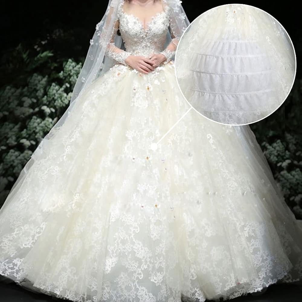 Jupon Crinoline 5 Anneaux Mariage - Jupe Cerceau Petticoat Pour Robes De Mariée Et Soirée