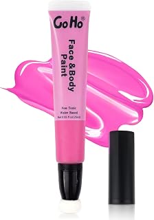 Go Ho Hot Pink Face Paint Stick(0.85oz),Water Based Cream Pink Body Paint Washable,Liquid Concealer,Covers Oil-Free,Halloween Cosplay SFX Foundation Makeup