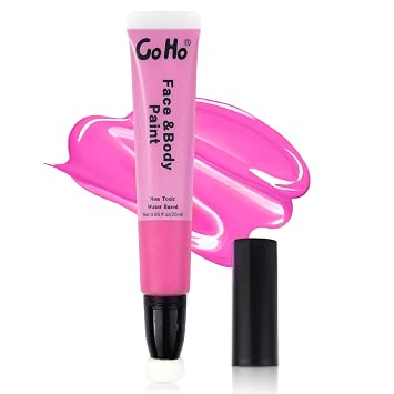Go Ho Hot Pink Face Paint Stick0.85oz,Water Based Cream Pink Body Paint Washable,Liquid Concealer,Covers Oil-Free,Halloween Cosplay SFX Foundation Makeup