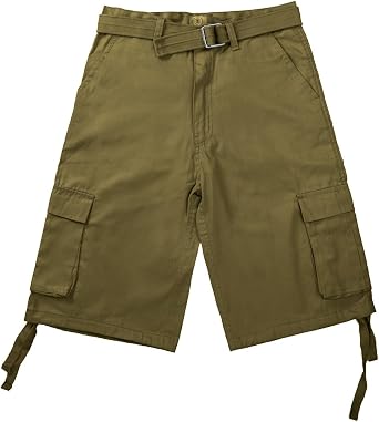 North 15 Mens Belted Clasic Cargo Shorts Size 32-50