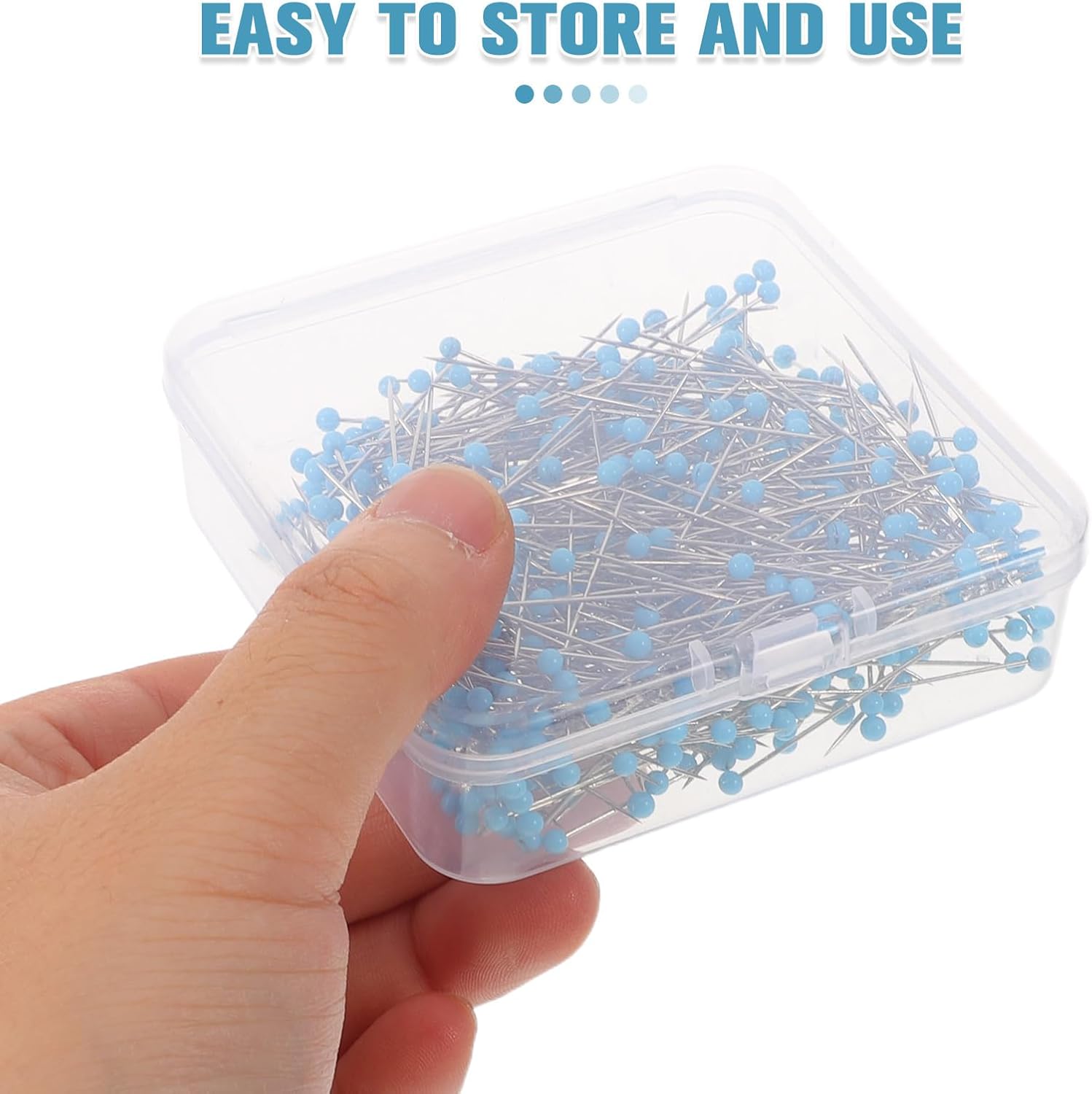 500pcs Glass Head Quilting Pins for Sewing with Stainless Steel Straight Needles, Comfortable Grip and Precision Positioning, for Quilting and DIY Fabric Crafts