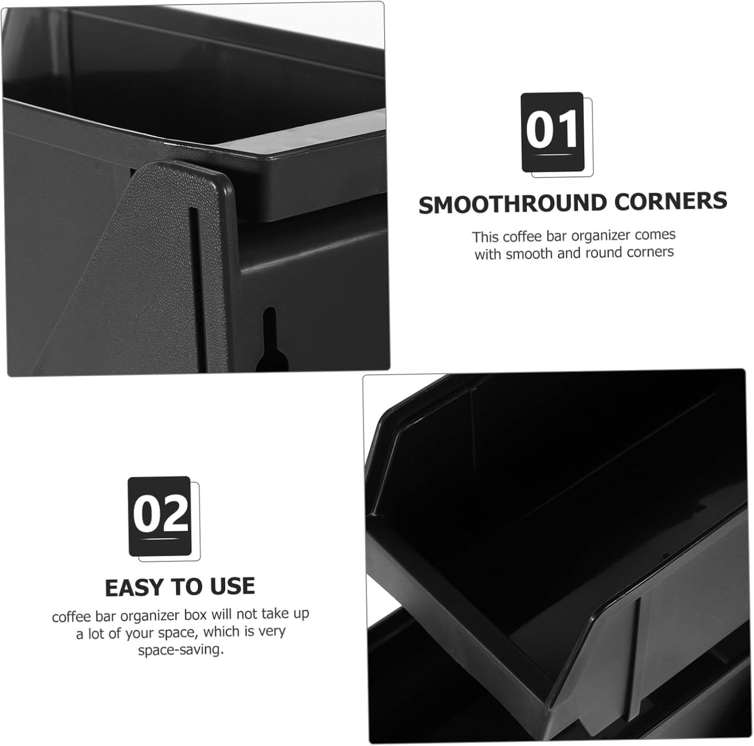 INOOMP Coffee Station Organizer Plastic Storage Rack for Sugar Straws Tea Bags Versatile Countertop Coffee Bar Accessories for Home Cafes and Milk Tea Shops