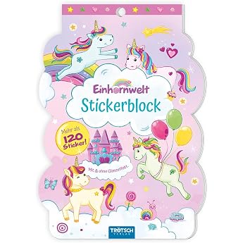 TR TSCH - Stickerblock Einhornwelt Kinder Sticker Stickerblock Geschenk Geschenkidee Einhornwelt Einhornwelt Alles rund ums Einhorn