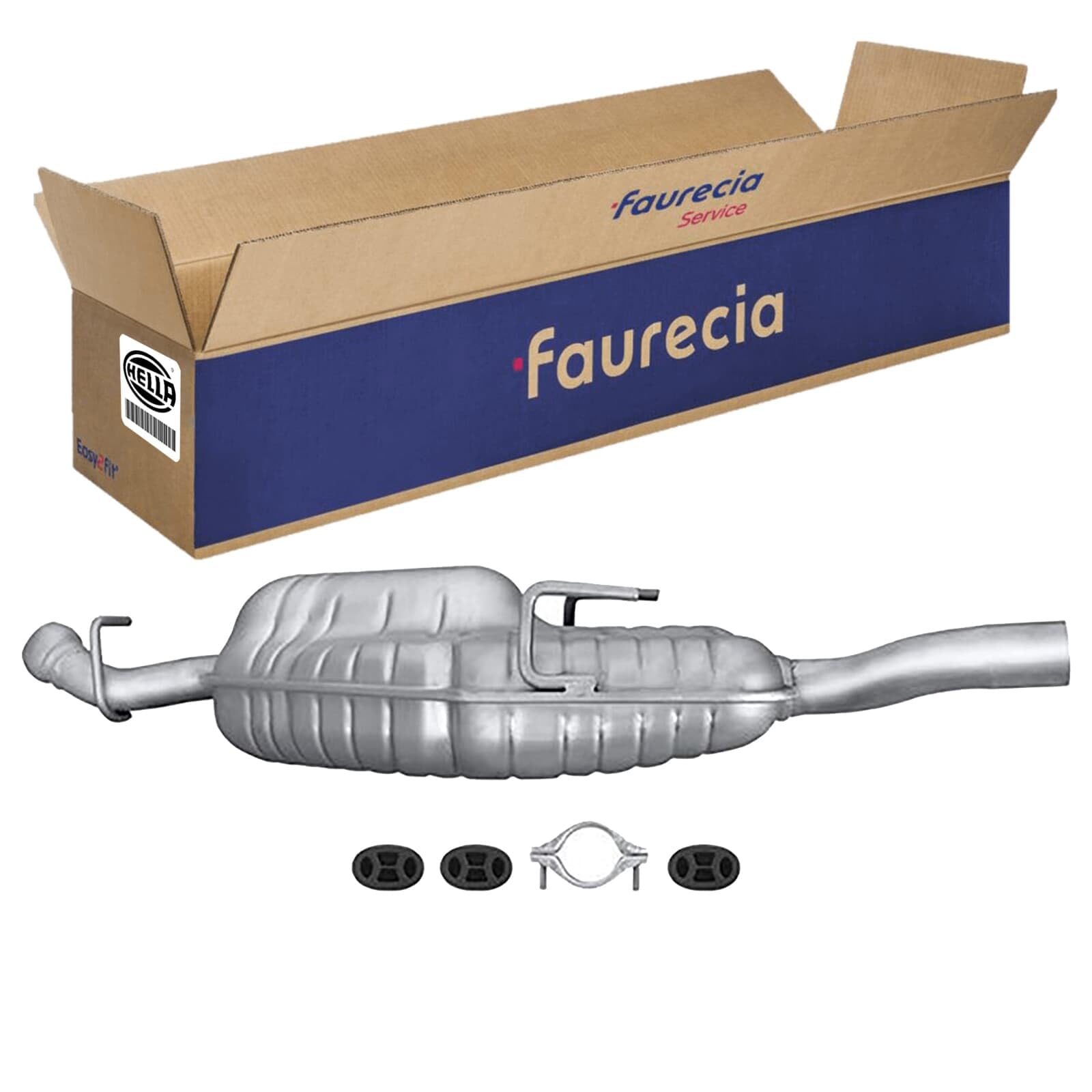 HELLA 8LD 366 035-051 Tłumik końcowy - Easy2Fit® Kit - z tyłu - jednoczęściowy - Komplet z elementami do montażu