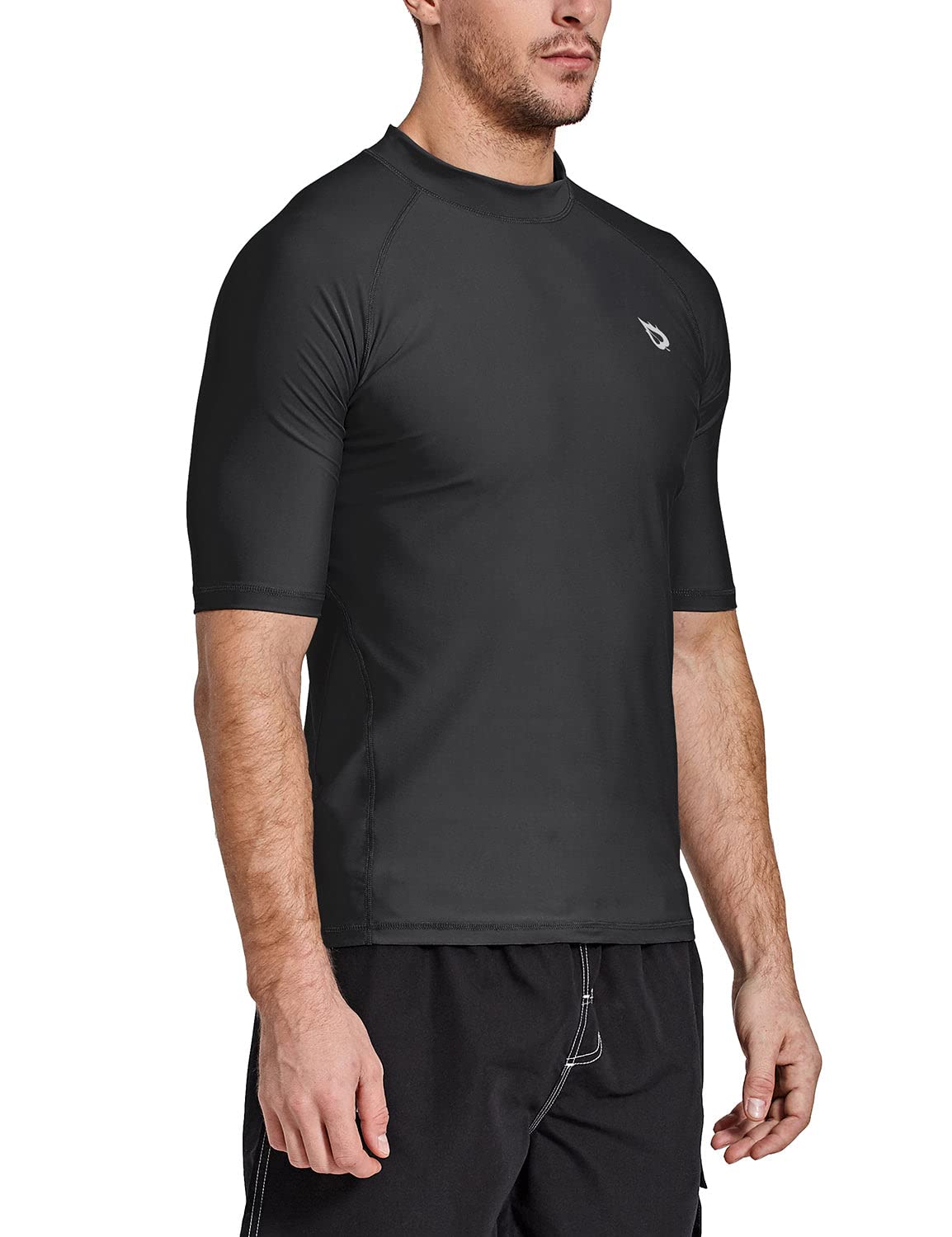 BALEAF Męska koszulka UV UPF 50+ z krótkim rękawem Rashguard, męska koszulka do pływania, nurkowania