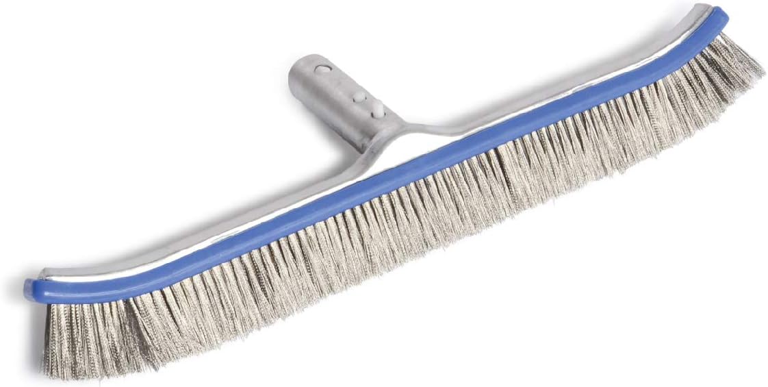Milliard Pool Brush, 17" Extra-Wide, Heavy Duty Wire, Algae Cleaner Brush Designed for Concrete and Gunite Pools for Extremely Tough Stain Removal