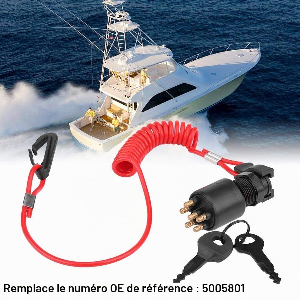 Interrupteur à clé de avec longe de sécurité pour Evinrude Boat OE 5005801 moteur 90 cv contacteur coupe circuit