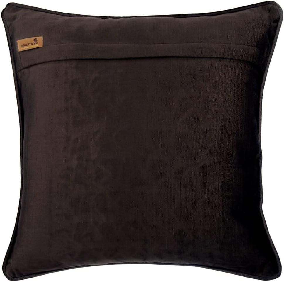 The HomeCentric Euro Pillow Shams, Black Euro Sham Covers 26x26 inch (65x65 cm) Velvet Euro Pillow Shams, Solid Color, Knots, Textured, Modern Euro Size Pillowcases Easter - Knotty Black