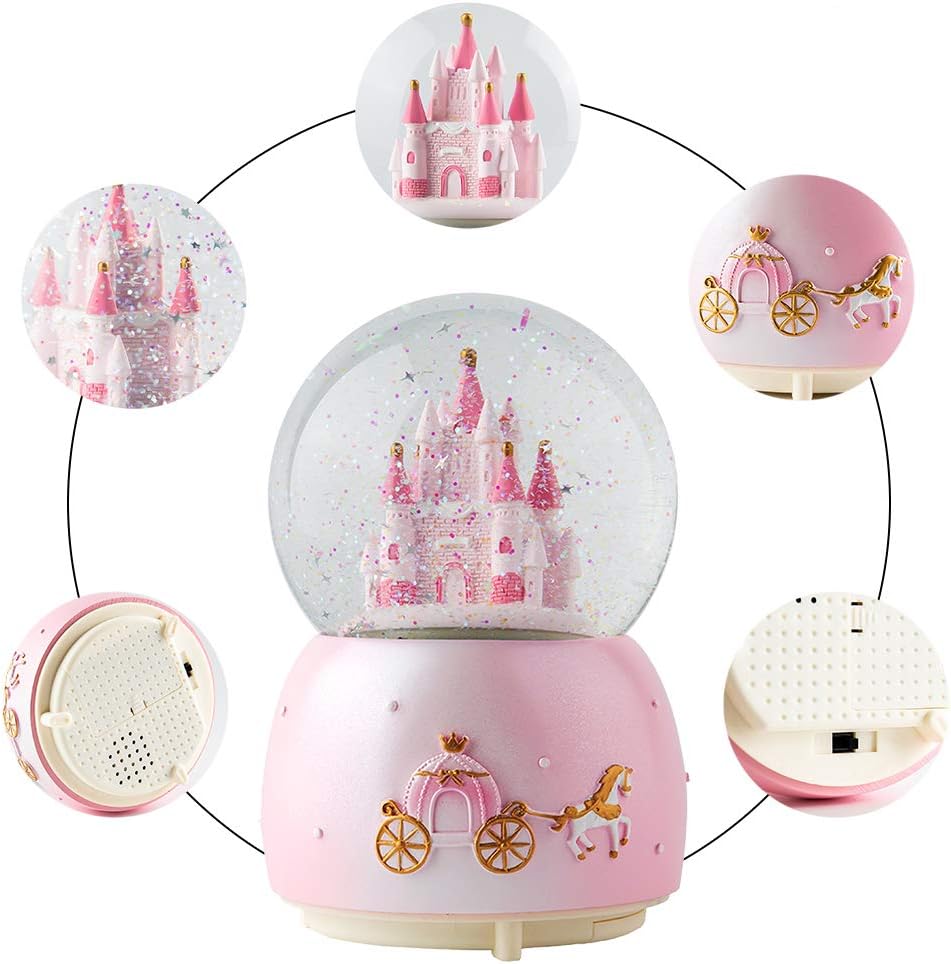 Musfunny Musical Snow Globes: Music Box with Color Changing LED Lights - Musical Snow Globe for Women Birthday Day - Image 4