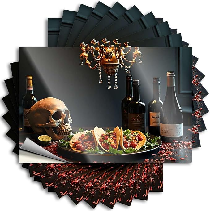 Saying Western Durable Vinyl - Skull, Tacos, Wine Bottles, Chandelier Bottle for Scooter Use(6X9CM)