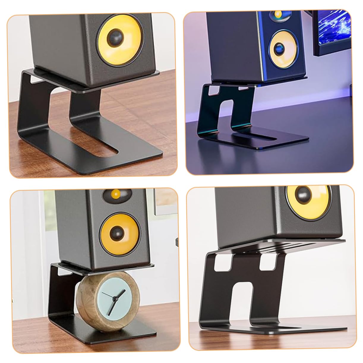 Toyvian Soporte Práctico para Altavoz Negro Escritorio de Hierro Instalar Diseño Único Fácil y Altavoces de Ordenador Gaming y Monitor