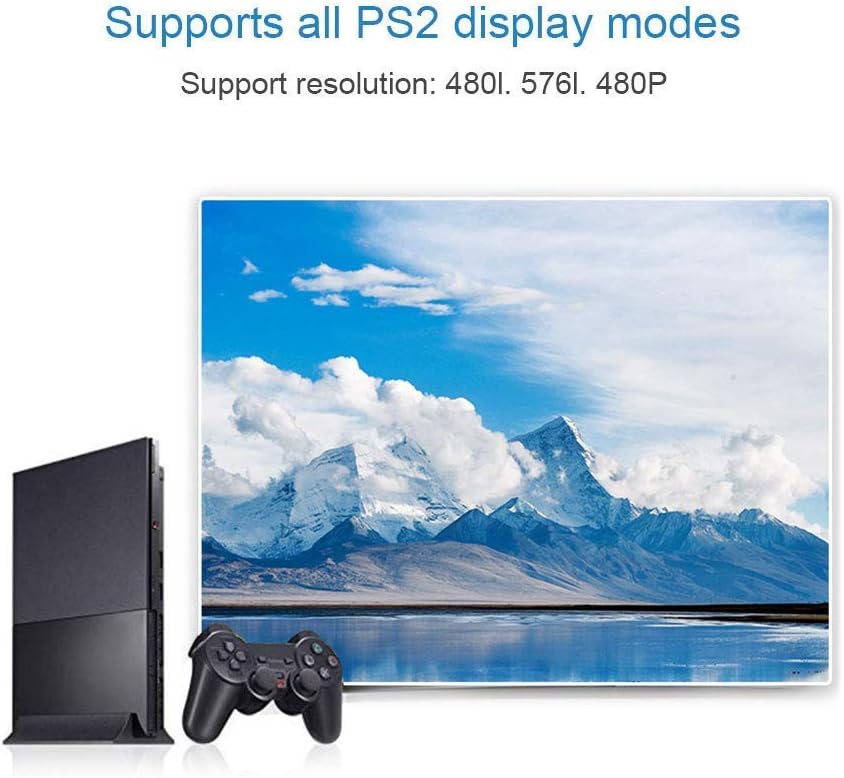 PS2 to HDMI Adapter, ELUTENG PS2 HDMI Video Converter with 3.5mm Audio Output AV to HDMI Signal Transfer 1080P PS2 Video Adaptor Compatible with PS2 Console Playstation/HDTV HDMI Monitor
