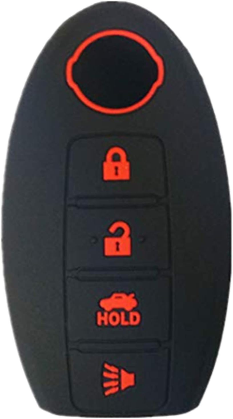 KAWIHEN Silicone 4 Buttons Keyless Entry Smart Remote Key Fob Cover Compatible with for 350Z 370Z Altima Armada GT-R Leaf Pathfinder Rogue Sentra Maxima Murano Versa CWTWB1U840 285E3-3SG0D