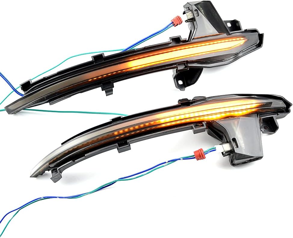 2pcs Dynamic Sequential Blink LED Side Mirror Turn Signal Light Assembly Compatible with Au-di A6 C8 4A A7 4K 2019 2020 A8 D5 2018 2019-Blue and Yellow