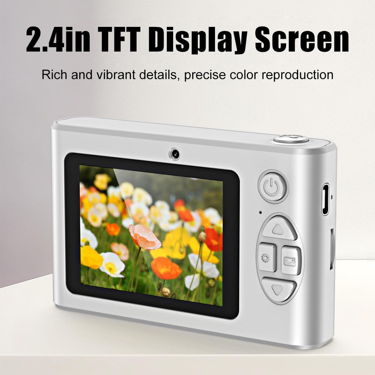 Appareil Photo Numérique, Appareil Photo 4K pour Enfants HD 48MP, Zoom 16X, Appareil Photo Numérique avec écran 2,4 Pouces, Petit Appareil Photo Compact pour la Photographie de