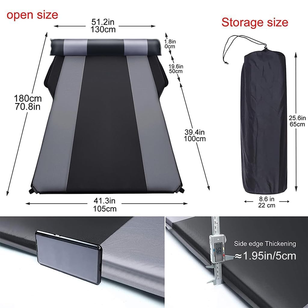 Colchón de Aire para Coche para Discovery (7seats) 2018-2023, PVC Cama Inflable Más Gruesa con Bomba de Aire Eléctrica y Almohadas, para Viajes de Campamento Accesorios,A-Gray