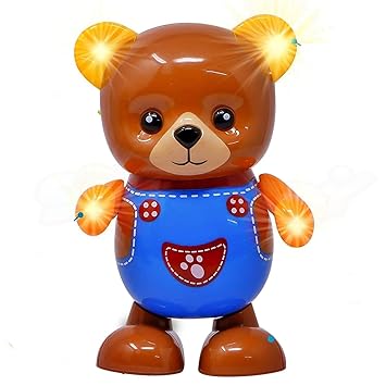 SHINETOY Musical Dancing Bear for Kids | Light & Sound Toy with Flashing Lights, Music & Movement | Educational Toy for Toddlers to Develop Motor Skills | Safe Gift for Boys & Girls 3+ Years
