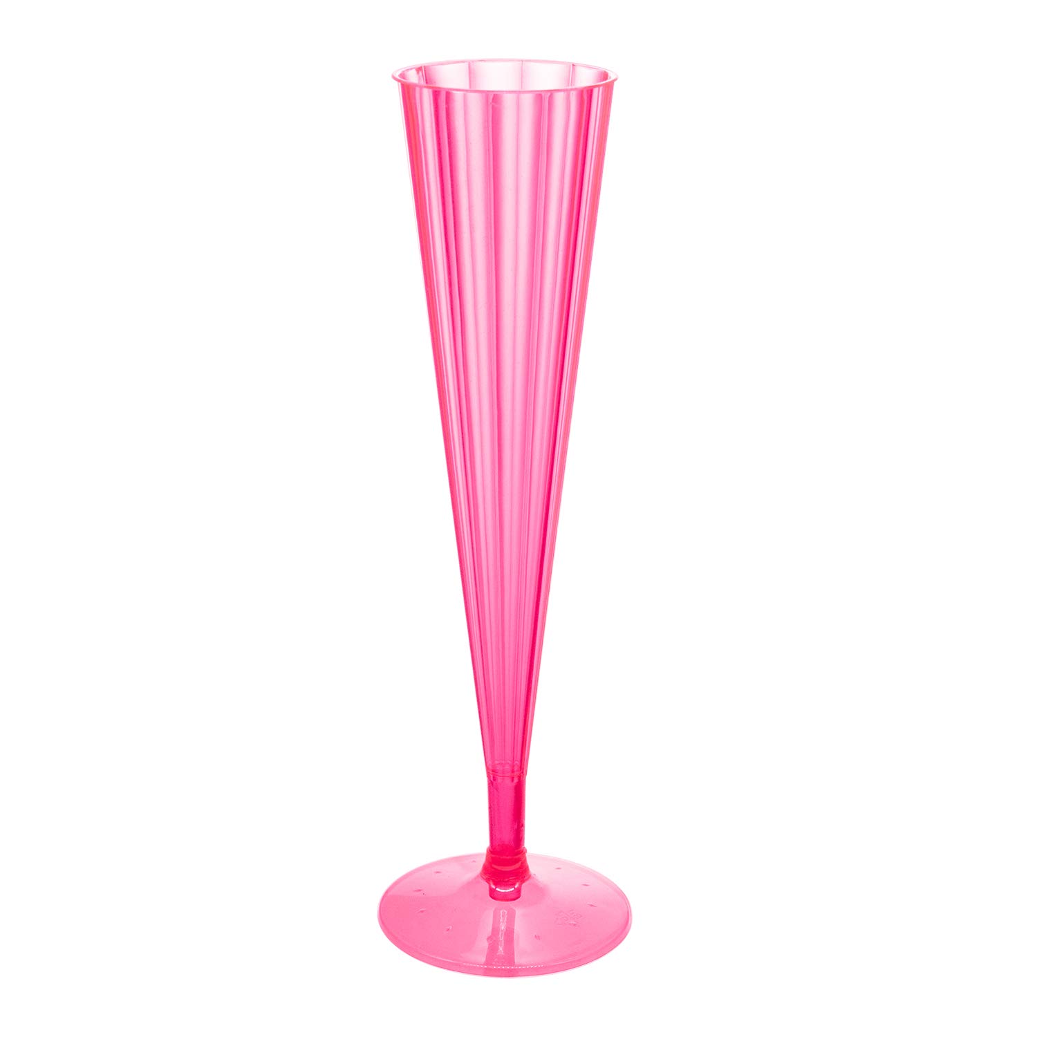 Party Essentials N51029 Brights Plastic 2-Piece Champagne Flute, 5-Ounce Capacity, Neon Pink (Case of 120)