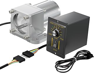 High Torque Electric 110V AC Gear Motor Variable Speed 50/60HZ 12RPM 6W 120K with AC Governor and Bracket Combo for Industry