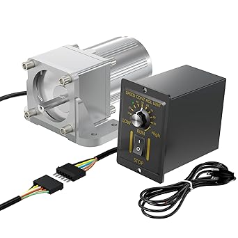 High Torque 6W AC Motor 110V 50/60HZ Low Speed 7.5Rpm, Small Electric Reducer Motor with AC Speed Controller CW CCW, Bracket for Printing Industry