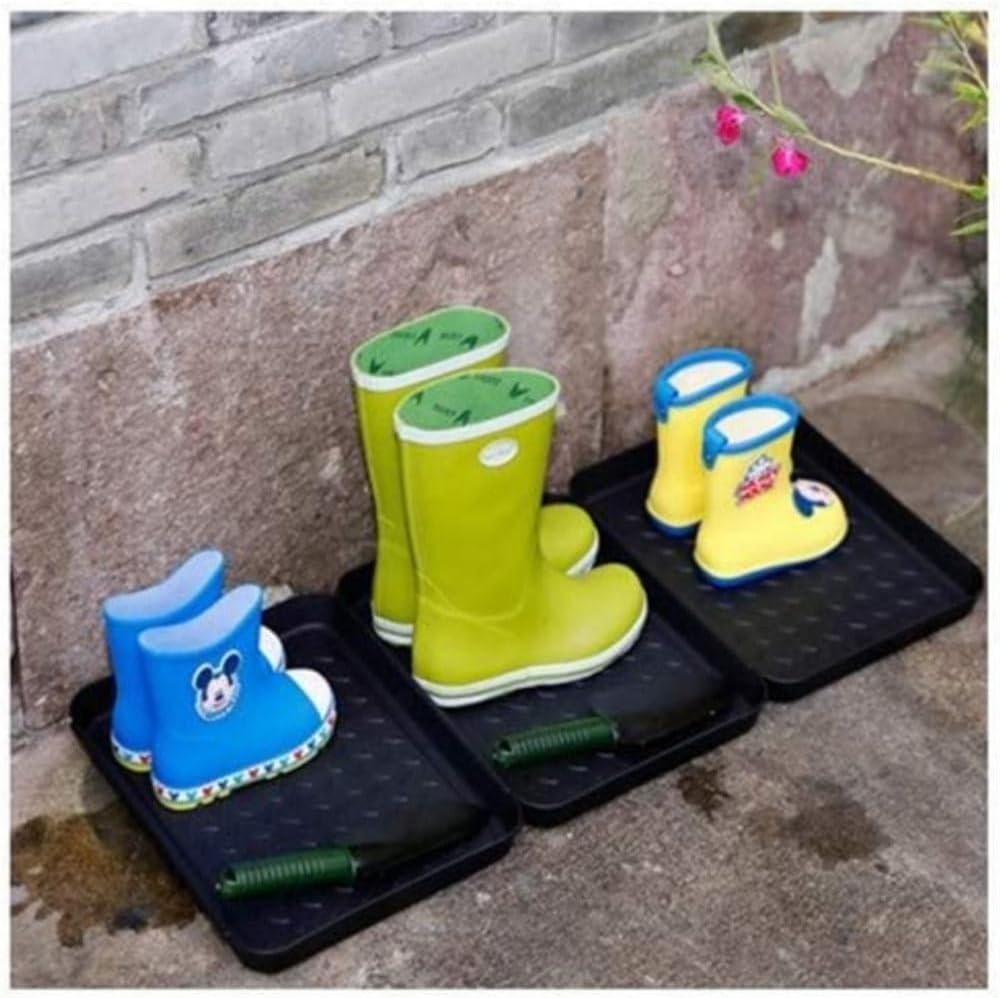 for 3 Pack Boot Tray Heavy Duty Shoe Pad Tray, Storage Tray, Dog Bowl or Cat Bowl Mat to Absorb Mud and Protect Floor 13.7X10.8 Inch
