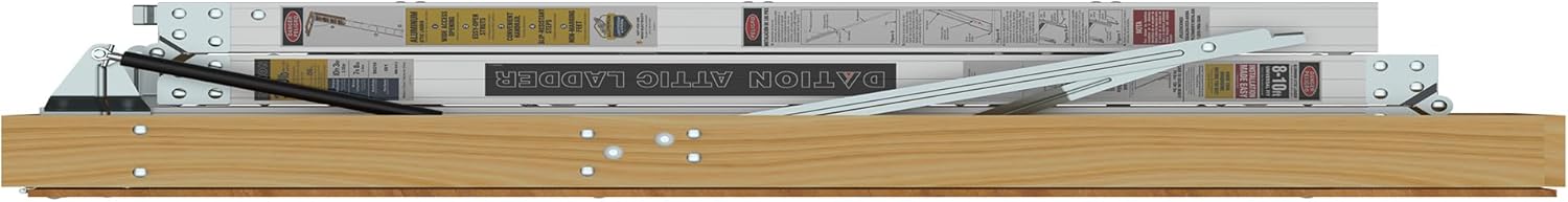 Durable Metallic Grey Aluminum Attic Ladder - 350 lb Capacity, Perfect for 22 1/2" x 54" Openings, Ideal for 7-10ft Ceilings!