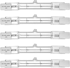 R7S Halogen Lamp 78mm T3 200W 2000lm Warm White 2700K Type J Type 230V Linear Double End Floodlight Lamp for Work, Safety, Landscape Lighting (Pack of 5)