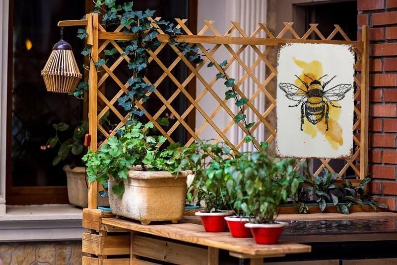 Miniatura 7 de Letrero de lata de metal con diseño de abeja, retro, nostálgico, divertido letrero decorativo para el hogar, cocina, bar, habitación, garaje