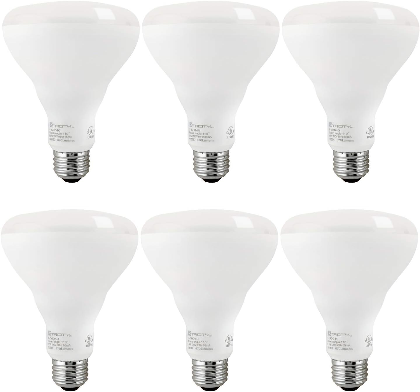 Xtricity BR30 LED Flood Light Bulb, 9.5 Watt = 65 Watt Flood Light Bulbs Indoor, 670 Lumens, 5000k Daylight, Flood Lights Dimmable, E26 Medium Base, Energy Star (6 Pack)