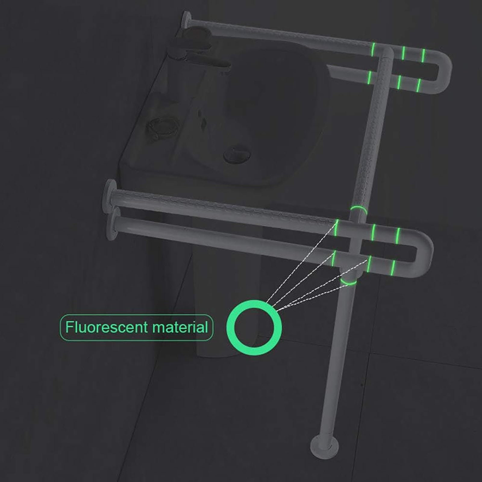 Barre D'appui Barre d'appui pour lavabo sans Obstacle Barre d'appui de sécurité pour lavabo Barre d'appui antidérapante pour Personnes âgées et handicapées Barre d'appui pour lavabo(Yellow)