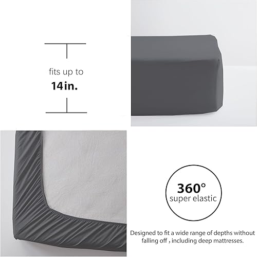 Miniatura 7 de Zzlpp - Juego de edredón tamaño queen, gris oscuro, de sirsaca, 7 piezas, para todas las estaciones, incluye 1 edredón, 2 fundas de almohada, 2