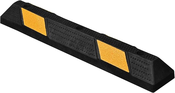 36" Premium Rubber Parking Curb, Wheel Stop Parking Curb, Parking Gadgets, Parking Block, Car Rv Trailer Garage Driveway with Reflective Stripes Stop Aid 36"