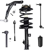 Vista 334 de Detroit Axle - Kit de puntales delanteros para Ford 2000-2004 Focus 2 puntales con muelle helicoidal 2 brazos de control inferiores con rótulas 2001