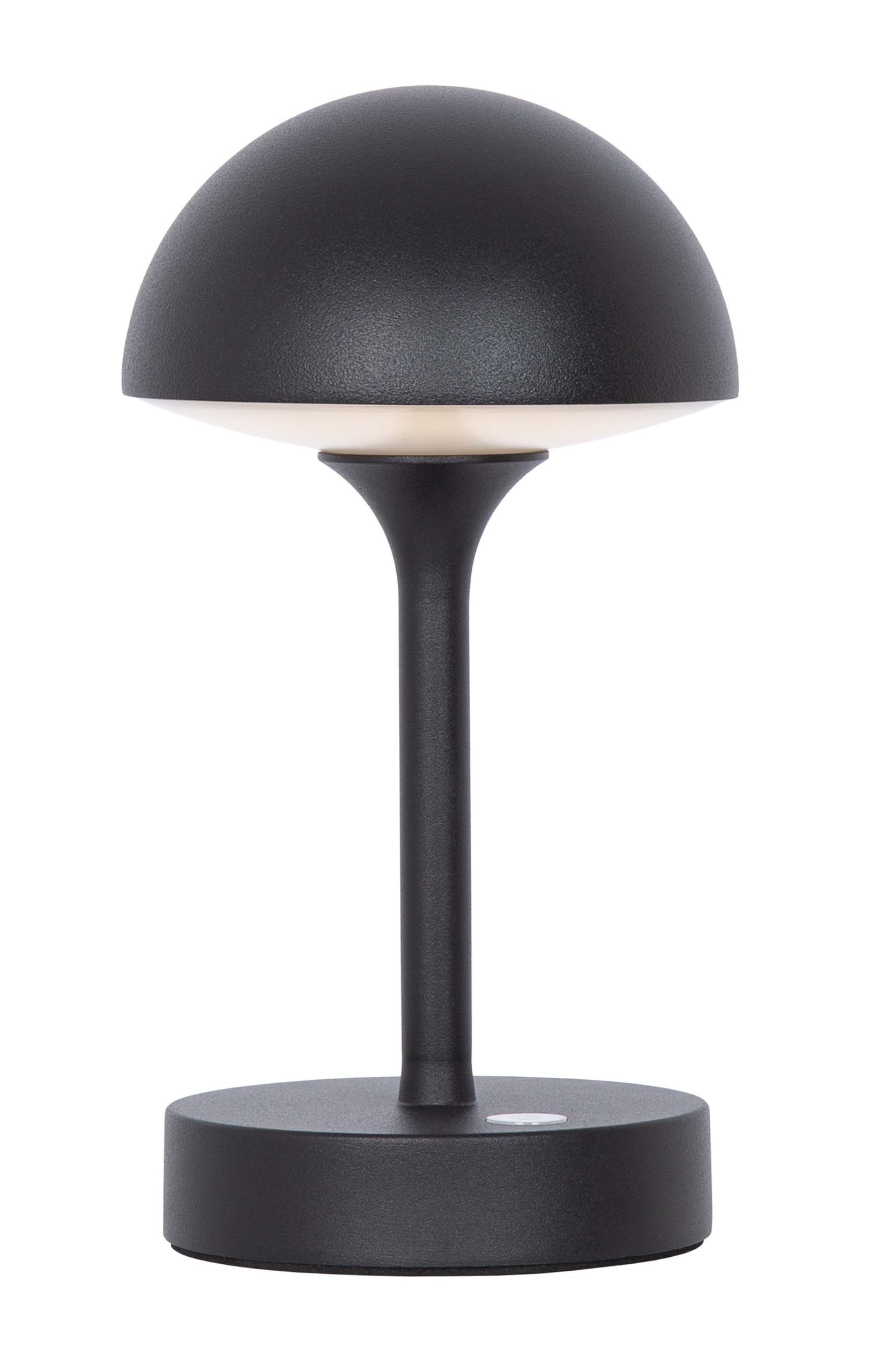 HSL – SIRIUS LED Akku Tischlampe dimmbar – IP44 Outdoor Kabellose Tischleuchte mit Touch – Mit Ladefunktion & USB-C – Warmweiß bis Kaltweiß – 3 Helligkeitsstufen – Wiederaufladbar – Schwarz – Ø 13,5cm