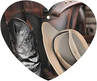 Phayah Heart Shape Car Air Fresheners Cards 6 Pcs Cowboy Black Hat Western Boots Pattern Auto Aromatherapy Tablets Hanging Scented Card - Lavender Scent