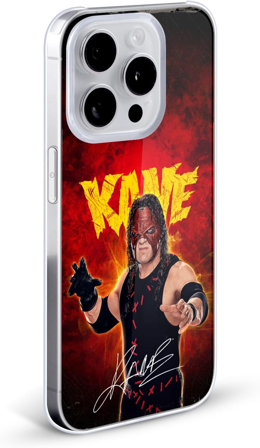 Head Case Designs Officially Licensed WWE LED Image Kane Hard Back Case Compatible with Apple iPhone 14 Pro Max
