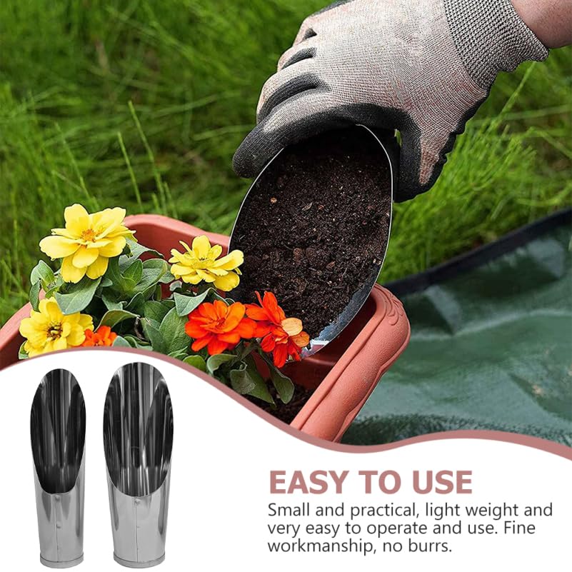 Set de 2 palas de jardinería de acero inoxidable MERRYHAPY miniatura 4
