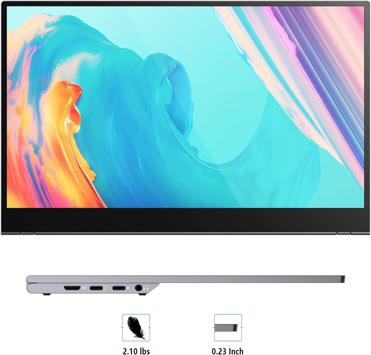 15.6" 4K Portable Monitor, Touchscreen UHD IPS Display,100% sRGB, USB-C/HDMI Laptop Display, Dual Speakers, Aluminum Alloy, Compatible with Laptop, PC, Smartphone, PS4/5, Xbox, Switch