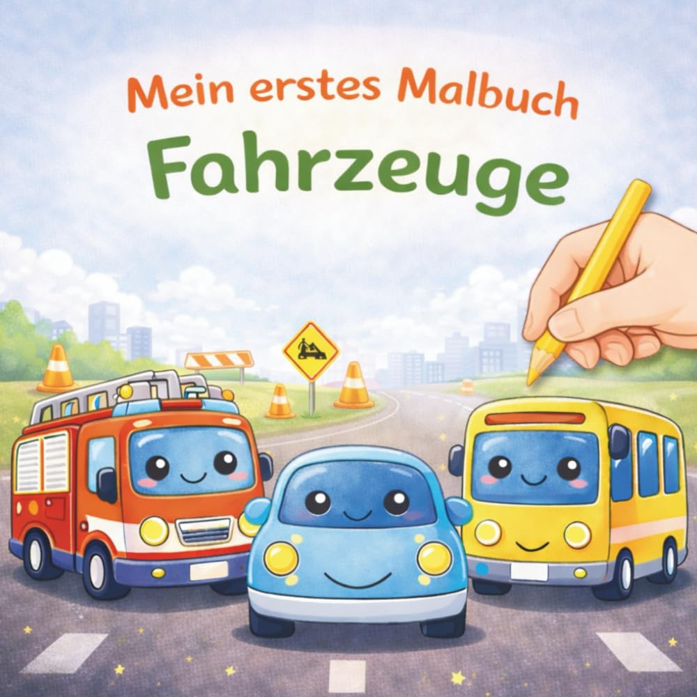 Mein erstes Malbuch – Fahrzeuge: Einfaches Malbuch für Kinder von 3–5 Jahren
