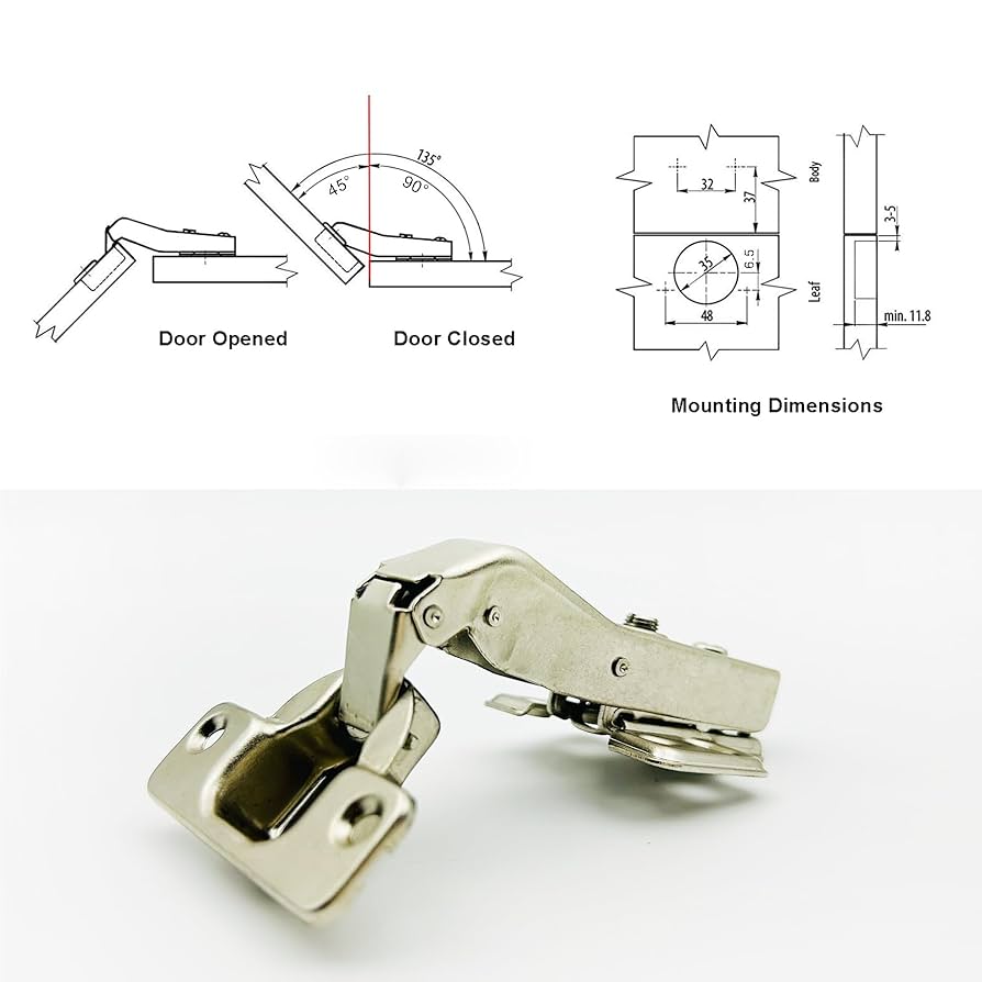 Cerniera Braccio Angolare 45° Con Soft Close - 4 Pezzi Per Mobili Cucina - Foto 2
