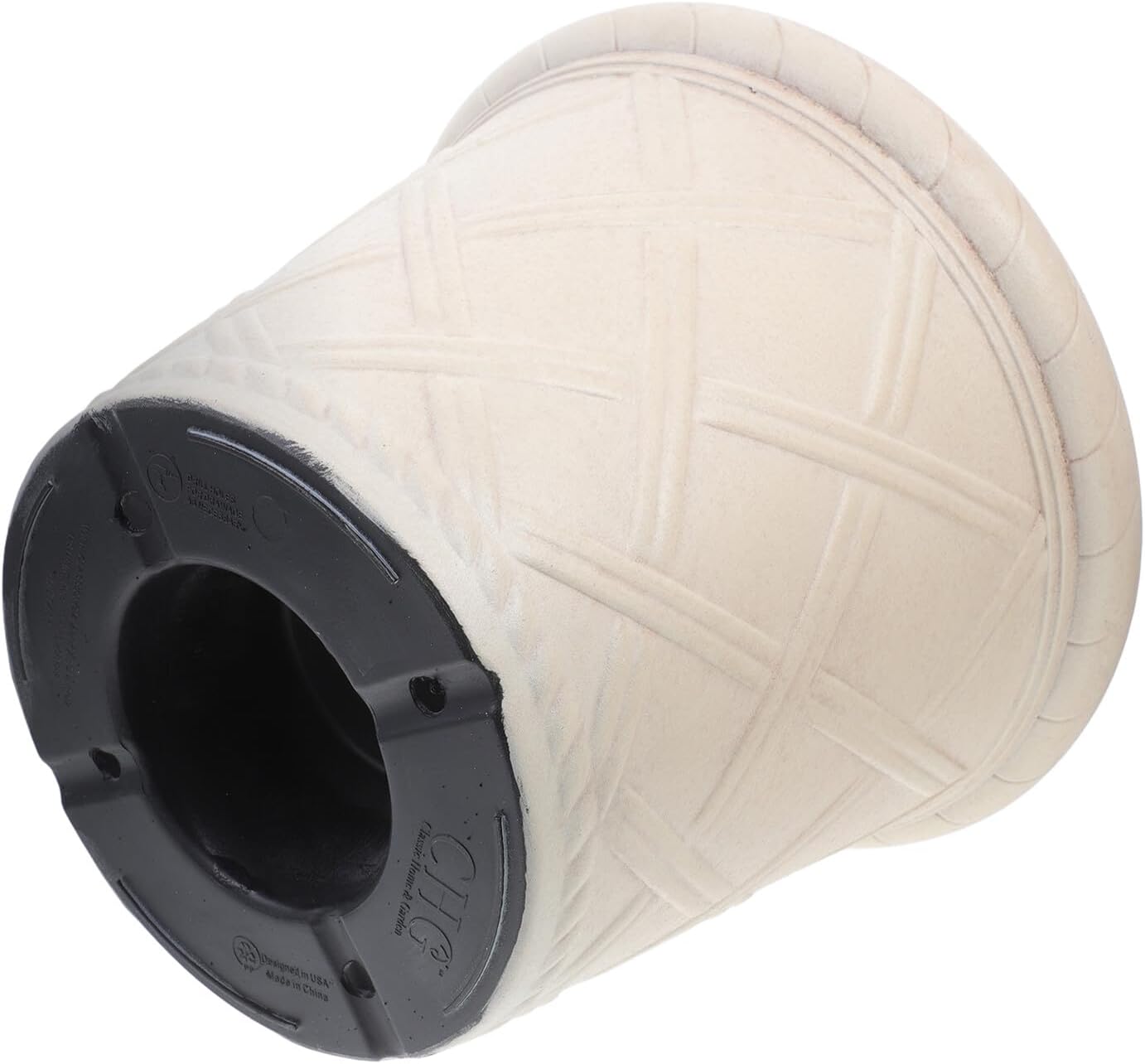 POPETPOP 12-inch Rustic Resin Planter Pot with Roman Pattern, Outdoor Succulent Plant Pot for Garden and Balcony, Single Antique Style Flowerpot with Drainage Options Random Style