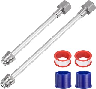 uxcell 2pcs 8"/20cm 12"/30cm Airless Paint Spray Gun Tip Extension Pole Rod Painting Aluminum Alloy Light Airless Paint Sprayer Extension, Silver