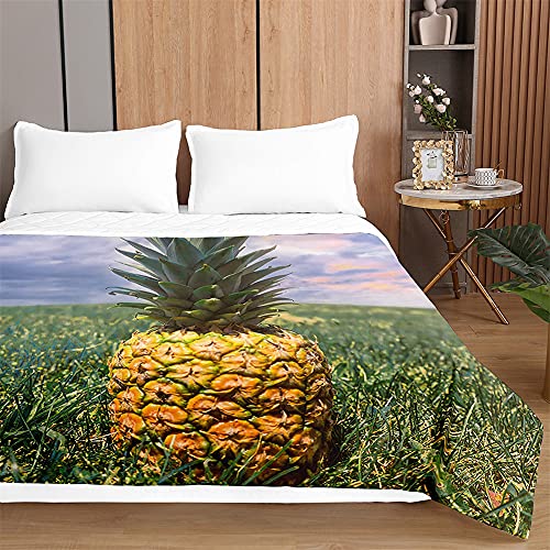 Colchas bouti estampadas de piña fruta para un dormitorio fresco 2