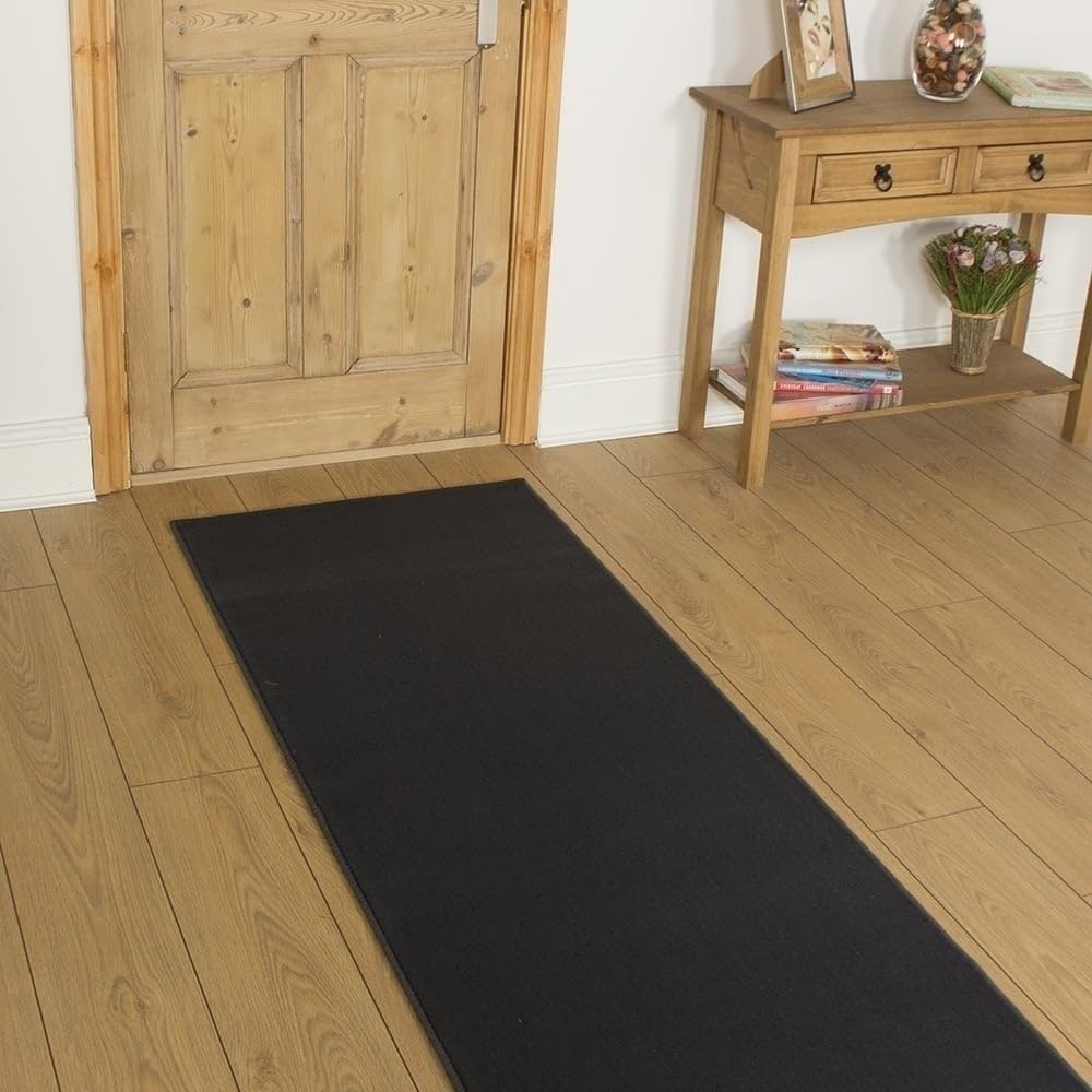 runrug Soft & Luxurious Hallway Runner Rug - Comfortable Carpet for Hall, Kitchen & Corridor - Multiple Sizes - Stain-Resistant, Dirt-Resistant - 120cm x 210cm - 9mm Thick - Plain, Dark Grey